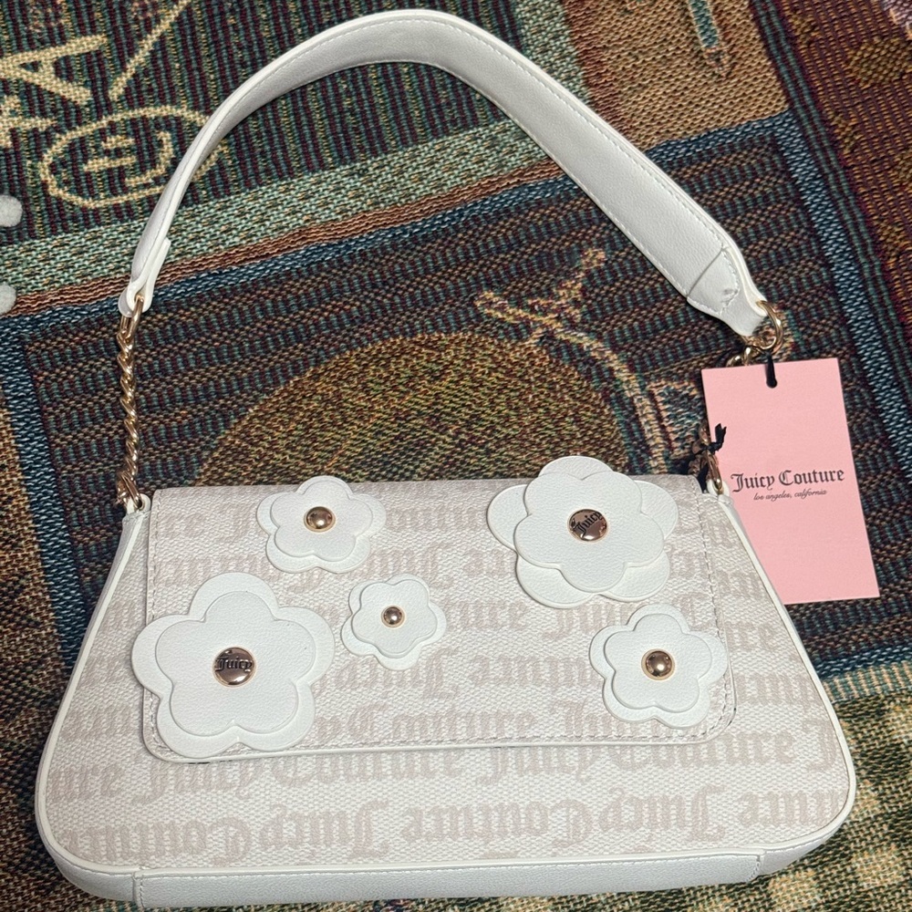 Juicy Couture Cream Floral Shoulder Bag - Picture 3 of 8